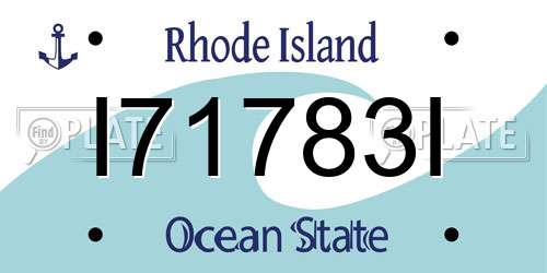 I71783I Rhode Island License Plate