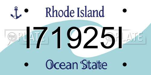 I71925I Rhode Island License Plate