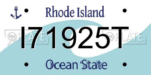 I71925T Rhode Island License Plate