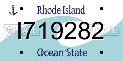I719282 Rhode Island License Plate