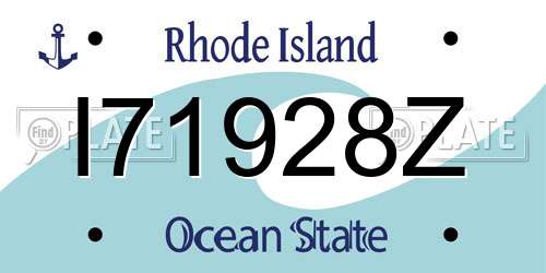 I71928Z Rhode Island License Plate