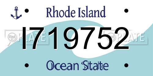 I719752 Rhode Island License Plate