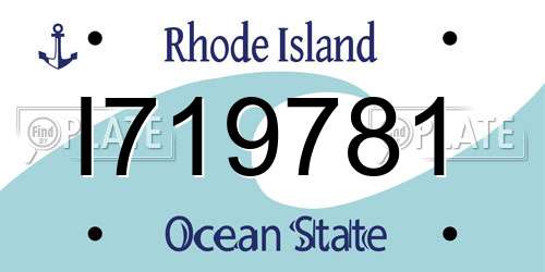 I719781 Rhode Island License Plate