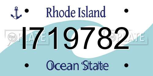 I719782 Rhode Island License Plate