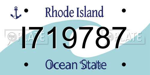 I719787 Rhode Island License Plate