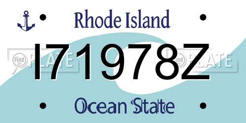 I71978Z Rhode Island License Plate