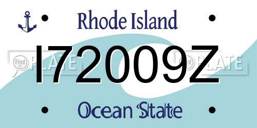 I72009Z Rhode Island License Plate