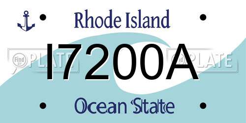 I7200A Rhode Island License Plate