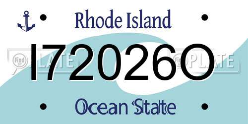 I72026O Rhode Island License Plate