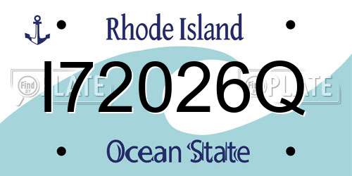I72026Q Rhode Island License Plate