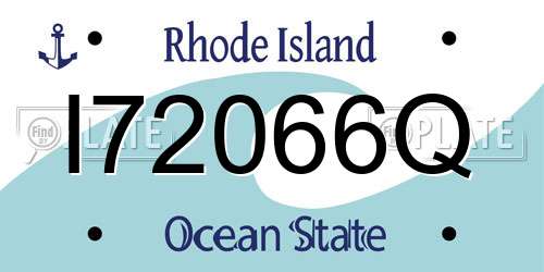 I72066Q Rhode Island License Plate