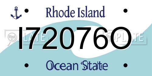 I72076O Rhode Island License Plate