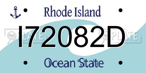 I72082D Rhode Island License Plate