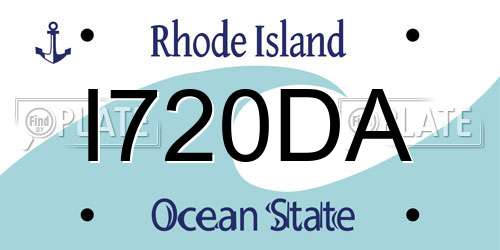 I720DA Rhode Island License Plate
