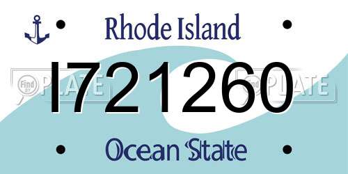 I721260 Rhode Island License Plate
