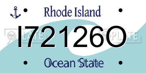 I72126O Rhode Island License Plate