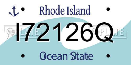 I72126Q Rhode Island License Plate
