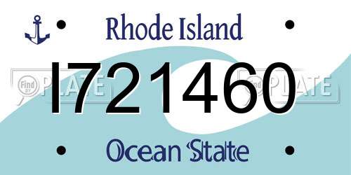 I721460 Rhode Island License Plate