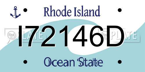 I72146D Rhode Island License Plate