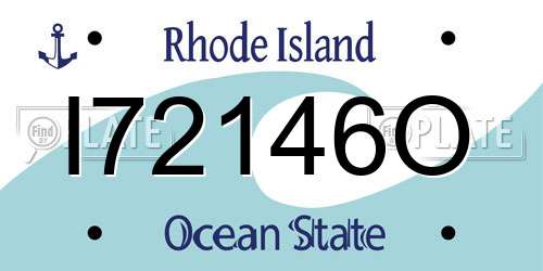 I72146O Rhode Island License Plate