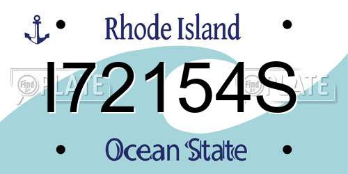 I72154S Rhode Island License Plate