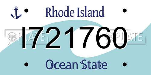 I721760 Rhode Island License Plate