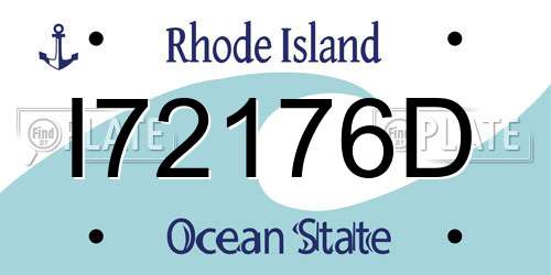 I72176D Rhode Island License Plate