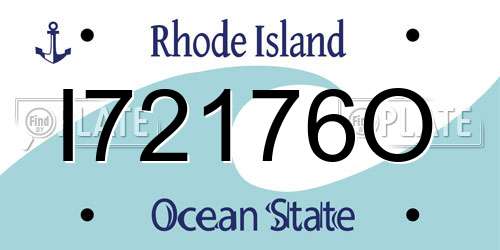 I72176O Rhode Island License Plate