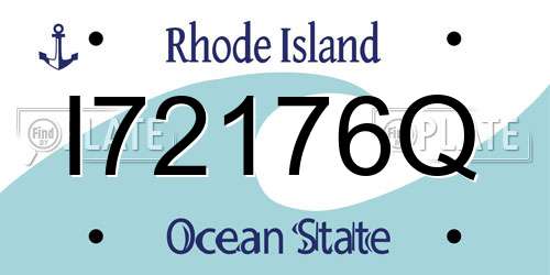 I72176Q Rhode Island License Plate