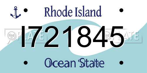 I721845 Rhode Island License Plate