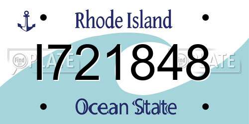 I721848 Rhode Island License Plate