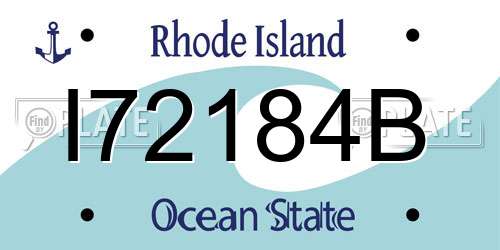 I72184B Rhode Island License Plate