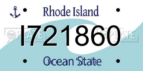 I721860 Rhode Island License Plate