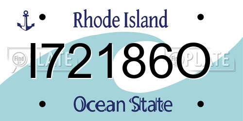 I72186O Rhode Island License Plate