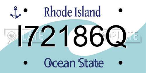 I72186Q Rhode Island License Plate