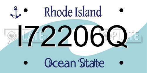 I72206Q Rhode Island License Plate