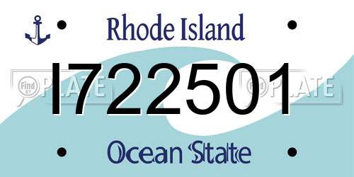I722501 Rhode Island License Plate