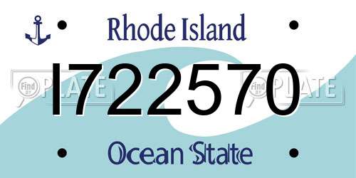 I722570 Rhode Island License Plate