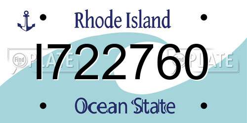 I722760 Rhode Island License Plate