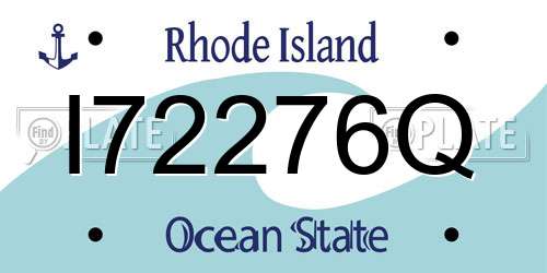 I72276Q Rhode Island License Plate