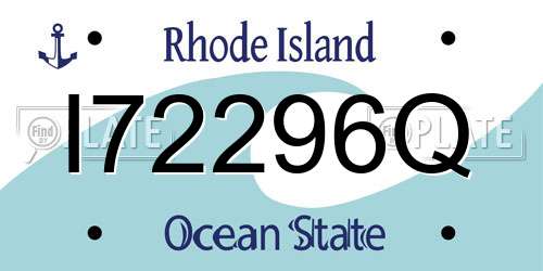 I72296Q Rhode Island License Plate