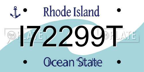I72299T Rhode Island License Plate