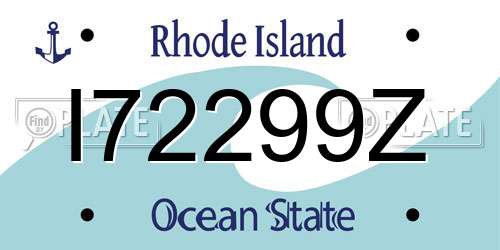 I72299Z Rhode Island License Plate