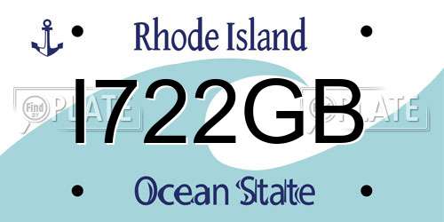 I722GB Rhode Island License Plate