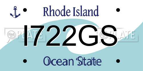 I722GS Rhode Island License Plate