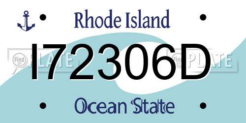 I72306D Rhode Island License Plate