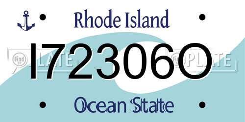 I72306O Rhode Island License Plate