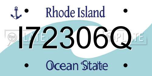 I72306Q Rhode Island License Plate
