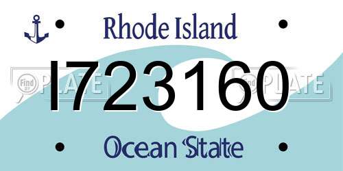 I723160 Rhode Island License Plate