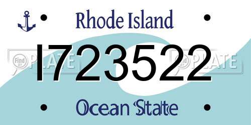 I723522 Rhode Island License Plate